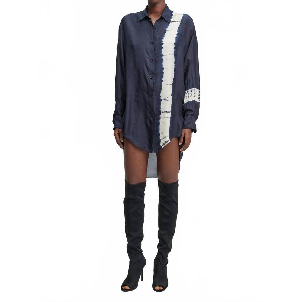 NEW MES DEMOISELLES lidy long shirt in black/white